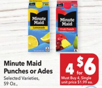 Vallarta Supermarkets Minute maid punches or ades offer