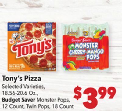 Vallarta Supermarkets Tony's pizza offer