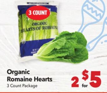 Vallarta Supermarkets Organic romaine hearts offer