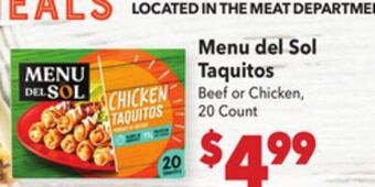 Vallarta Supermarkets Menu del sol taquitos offer