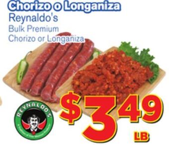 El Super Fresh Reynaldo's bulk premium chorizo or longaniza offer