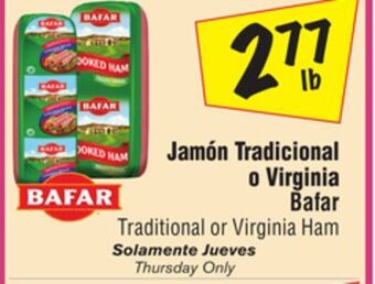 El Super Bafar traditional or virginia ham offer
