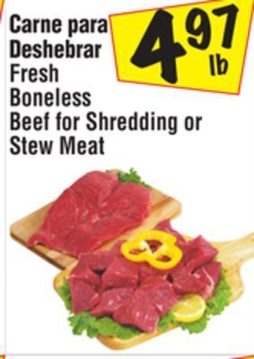 El Super Fresh boneless beef for shredding or stew meat offer