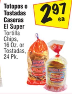 El Super Tortilla chips, 16 oz. or tostadas, 24 pk offer