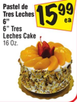 El Super 6 tres leches cake offer