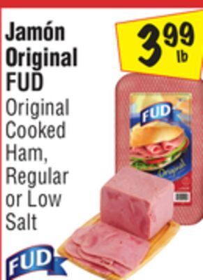 El Super Fud original cooked ham, regular or low salt offer