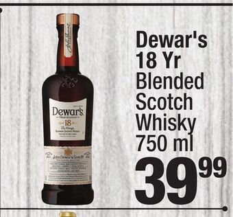 Super King Markets Dewar's 18 yr blended scotch whisky offer