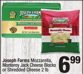 Super King Markets Joseph farms mozzarella, monterey jack cheese blocks or shredded cheese offer