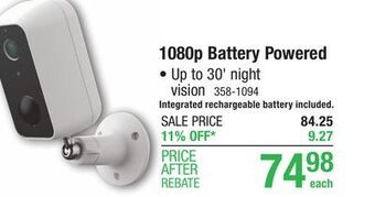 Menards Feit electric outdoor battery powered smart wi-fi camera offer