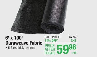 Menards Duraweave 6' x 100' geotextile fabric offer