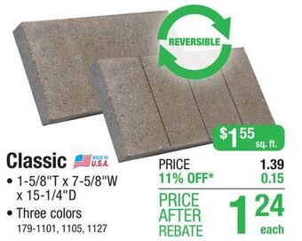 Menards 8 x 16 gray classic patio block offer