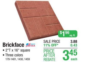 Menards 16 x 16 gray brickface patio block offer