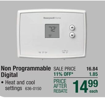 Menards Honeywell home digital non programmable thermostat offer