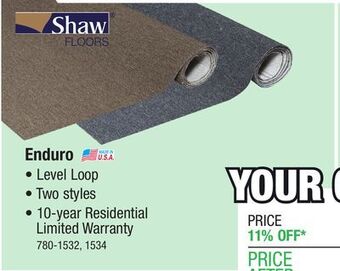 Menards Shaw enduro divine level loop carpet 12ft. wide offer