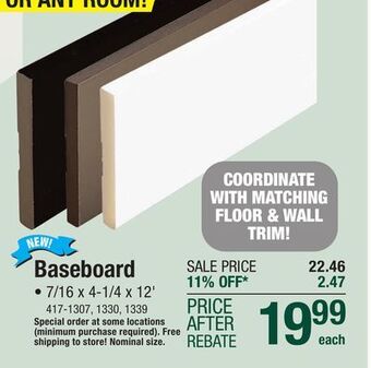 Menards Mastercraft 7/16 x 4-1/4 x 12' prefinished white mdf craftsman base moulding e1e offer