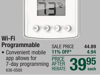 Menards Black & decker smart hard key thermostat offer