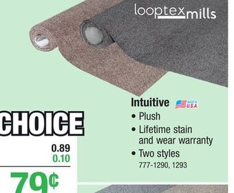 Menards Looptex mills intuitive space gray plush carpet 12 ft. wide offer