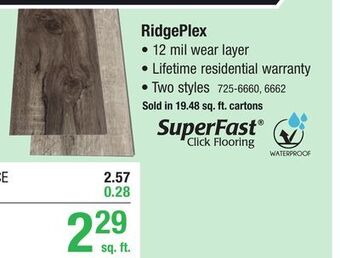 Menards Superfast ridgeplex smoke 6.93 x 36.81 floating luxury vinyl plank flooring (19.48 sq.ft/ctn) offer