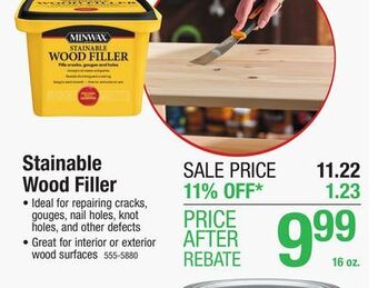 Menards Minwax interior/exterior natural stainable wood filler - 16 oz offer