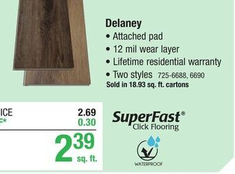 Menards Superfast delaney jute floating luxury vinyl plank flooring 7 x 48 (18.93 sq.ft/ctn) offer