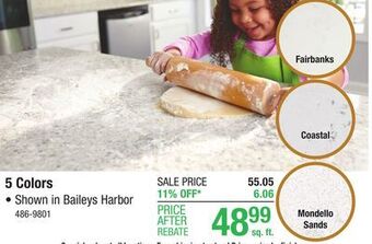 Menards Customcraft countertops quartz fairbanks series b - square feet offer