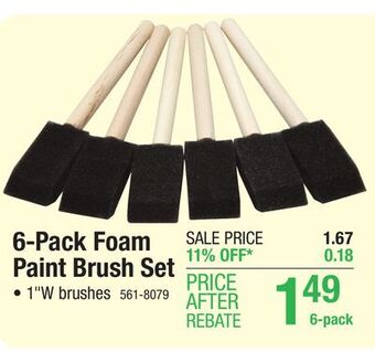 Menards Sterling touchup foam paint brush set - 6 pack offer