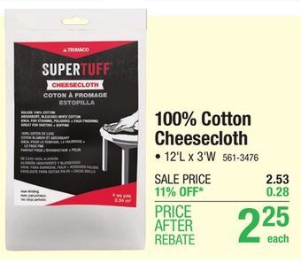 Menards Trimaco 100% cotton cheese cloth offer