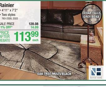 Menards Natco home rainier oak tree multi/black 4'11 x 7'2 area rug offer