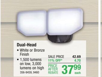 Menards Patriot lighting dualux white led dual head dusk to dawn outdoor security flood light offer