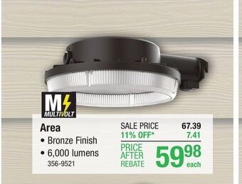 Menards Lithonia lighting dark bronze led dusk-to-dawn outdoor security area light offer