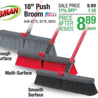 Menards Libman 18 smooth surface push broom offer