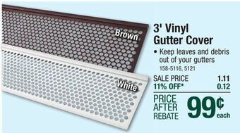 Menards Frost king 3' white vinyl gutter cover offer