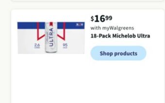 Walgreens 18-pack michelob ultra offer