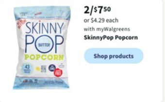 Walgreens Skinnypop popcorn offer