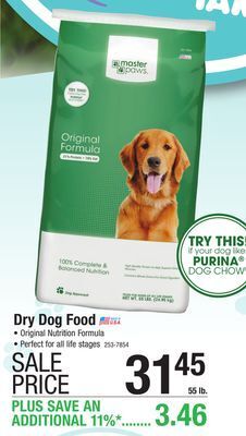 Menards Master paws original dog food - 55 lbs offer