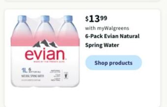 Walgreens 6-pack evian natural spring water offer