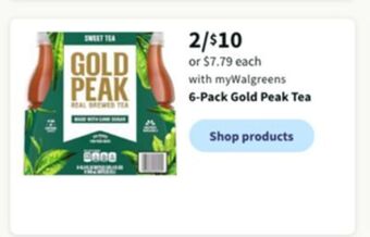 Walgreens 6-pack gold peak tea offer