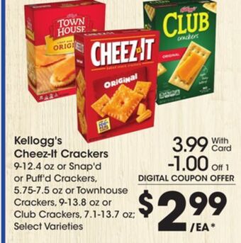 Kroger Kellogg's cheez-it crackers offer