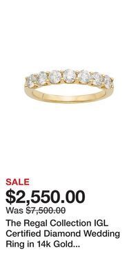 Kohl's The regal collection igl certified diamond wedding ring in 14k gold (1 carat t.w.) offer