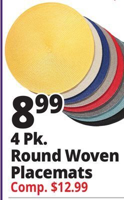 Ocean State Job Lot 4 pk. round woven placemats offer
