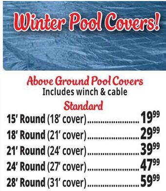 Ocean State Job Lot Winter pool covers offer