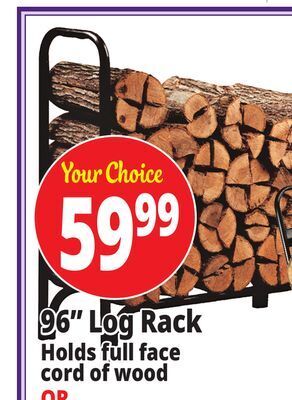Ocean State Job Lot 96 log rack holds full face cord of wood offer