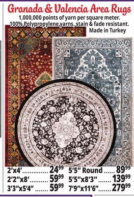Ocean State Job Lot Granada & valencia area rugs offer