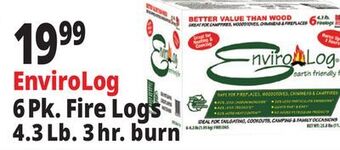 Ocean State Job Lot Envirolog 6pk. fire logs 4.3lb. 3hr. burn offer