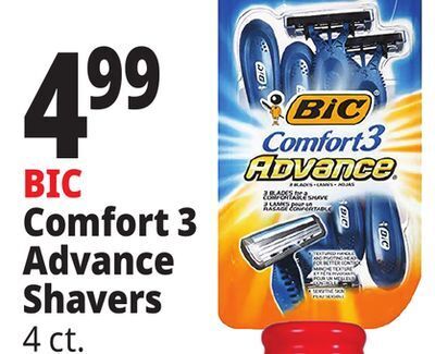 Ocean State Job Lot Bic comfort 3 advance shavers offer