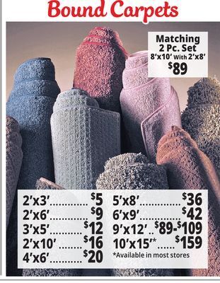 Ocean State Job Lot Bound carpets offer
