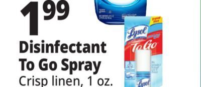 Ocean State Job Lot Disinfectant to go spray offer