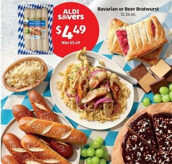 Aldi Bavarian or Beer Bratwurst offer