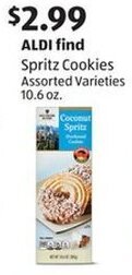 Aldi Spritz Cookies Assorted Varieties 10.6 oz. offer