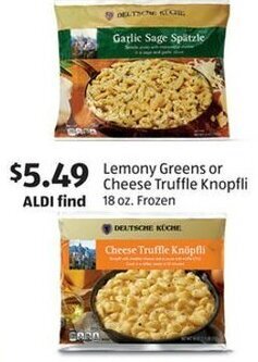Aldi Lemony Greens or Cheese Truffle Knopfli offer